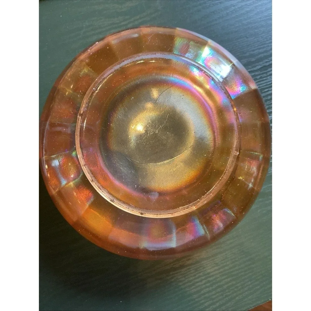 VTG‎ Imperial Glass CHESTERFIELD Line 600 Carnival Marigold Rose/Nut Bowl